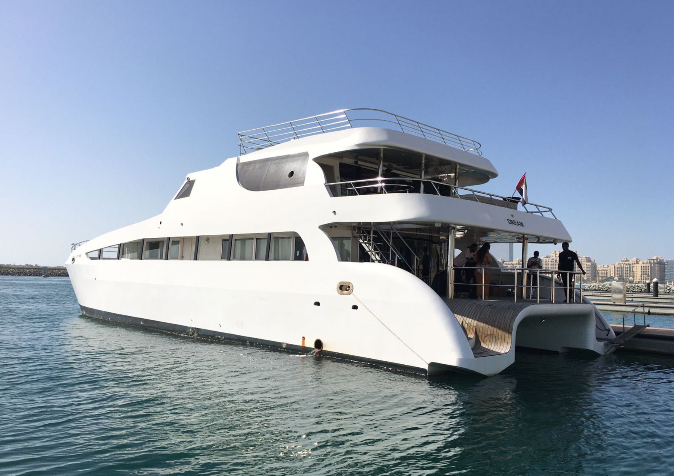100ft yacht marina outside